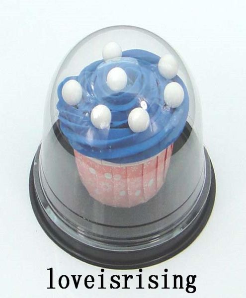 50pcs25Sets Clear Plastic Cupcake Cake Dome Boxes Container Contenitore Decorazioni per feste di nozze Boxes per torta per matrimoni Forniture4142577