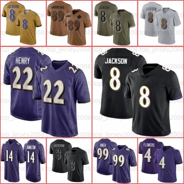 22 Derrick Henry Odell Beckham Jr. Lamar Jackson Football Jersey Zay Flowers Rashod Justin Tucker Marlon Humphrey JK Dobbins Mark Andrews Hamilton Roquan Smith