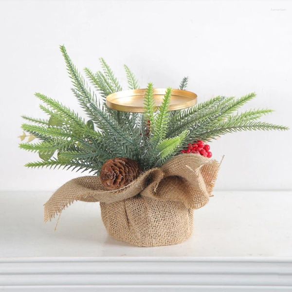 Portabandine del supporto decorativo natalizio tema pinecone candela