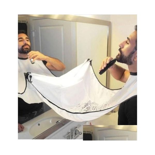 Cortar a capa barba Avental Cuidado limpo Reúna de pano Bibs Facial Hair Trimmings Catcher de barbear com dois copos de sucção7069963 Drop delírio