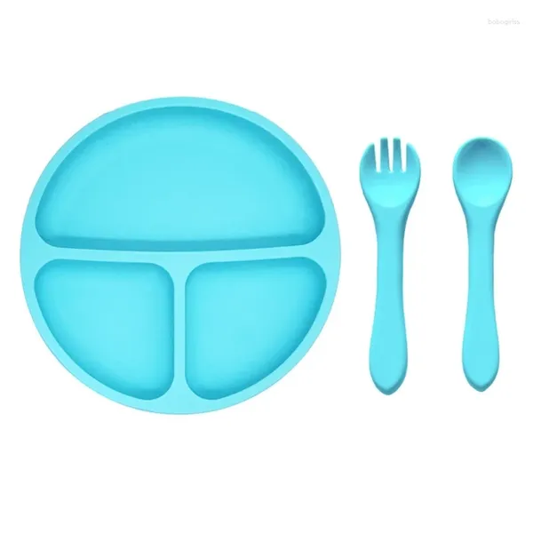 Ciotole per bambini piatto da pranzo set di stoviglie in silicone per bambini che nutrono piatti