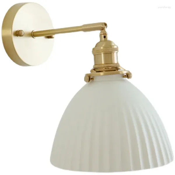 Lampade a parete Pullo Interruttore a catena Lampade a LED Soggiorno Specchio da bagno accanto alla ceramica di rame lampada