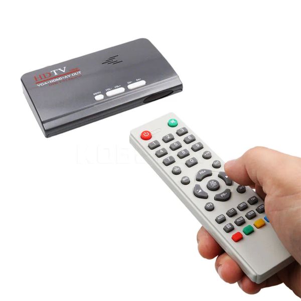 Box Digital DVBT T2 DVBT2 TV Box VGA AV CVBS Ricevitore TV convertitore con telecomando HD 1080p VGA DVBT2 TV Box