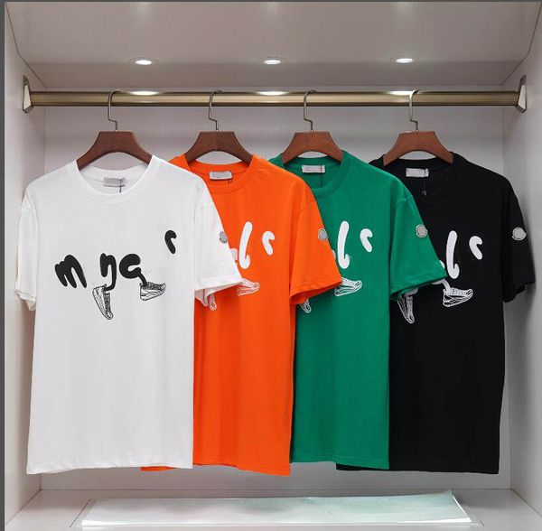 Yeni Rozet Tasarım Man T Shirt Yaz Kadın Tasarımcı Tshirts Üstler Mektup Baskı Kısa Knapılı Sweatshirt Tee Sesli Külot Desen T-Shirt Us Boyut