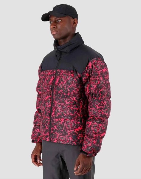 Men039s designer de capa de casaco parka casaco de rosa floral padrão de colarinho de colar