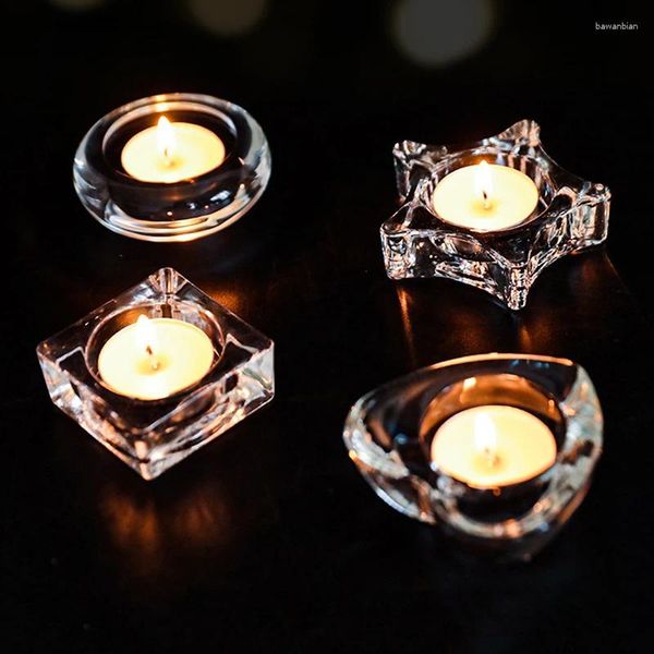 Titulares de vela transparentes de velas de velas de vidro de vidro
