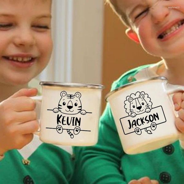 Tazze tazze personalizzate per succo di succo per bambini animali personalizzati con tazze di nome maneggersi la festa di compleanno favorisce i regali per bambini