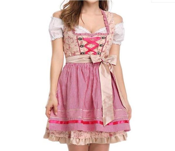 Kostümzubehör Deluxe traditionelles Oktoberfest Dirndl Ladies Deutschland Bayern Wench Kostüm Bier Girl Schürze Outfit8017798