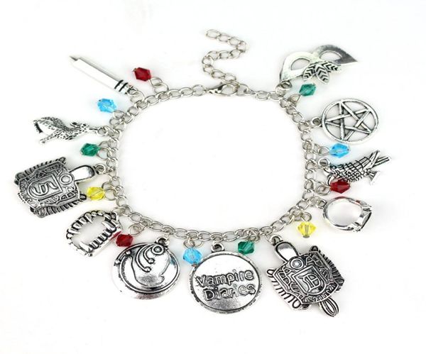 Vampire Diaries Bracelet Elena Stefan Damon Fandom Gifts Requintada Filmejewelry Brand Bracelet Chain Wristlets Inspired Charms Bra5967477