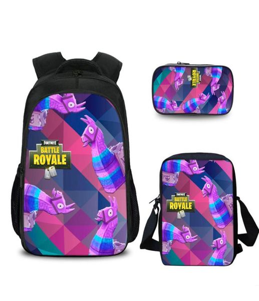 Cartoon Satchel Customized Printing Rucksack 3 PCs Set School Bag Umhängetasche und Bleistiftkoffer für Junior Student3092169