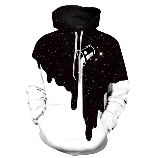 Dökülmüş Süt Uzay Erkekler Kadın Unisex 3D Sweatshirt Galaxy Baskı Hoodies Paltlover Uzun Kollu Kapşonlu Tops8712045