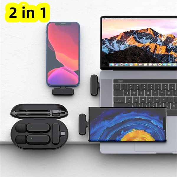 Microfoni microfoni wireless microfono professionale telefono che ricorodifica smartphone cell cell cell cell system set mobile doppio mini cravatta