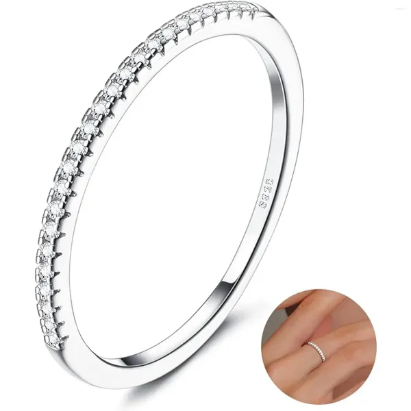 Cluster Rings Fansilver Sterling Silber Ring Frauen Eternität Ewigkeitsbänder für Frauen Kubikzirkonia Größe 5-11