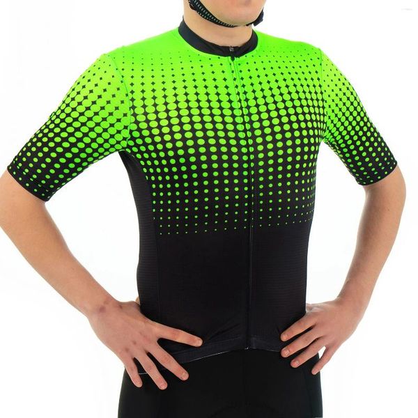 Jackets de corrida Fualrny Fluorescent Green Cycling Jersey Road Bik