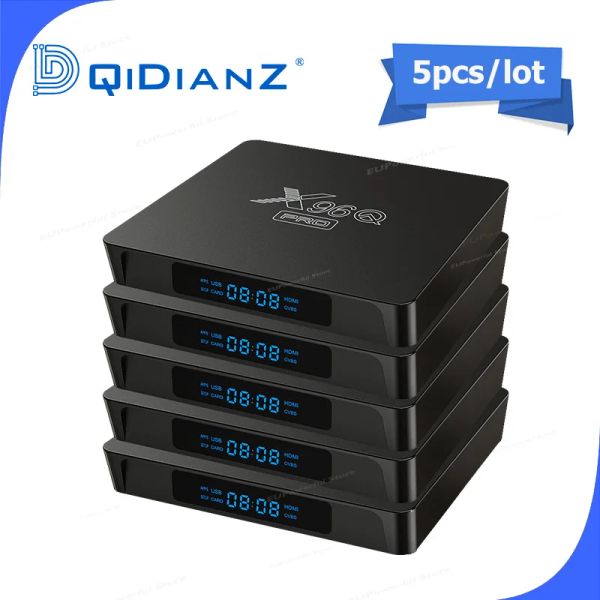 Box 5pcs x96q Pro Android Smart TV Box Android 10 Allwinner H313 Quad Core 2G 16GB 4K 3DX96 Q Smart TV Set Top Box Player