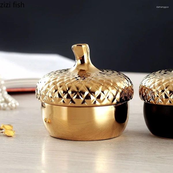 Bottiglie di stoccaggio coni di pino creativi decorazione del desktop ceramico decorazione di caramelle sigillate il tè per spezia
