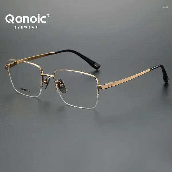 Sonnenbrille Qonoic China Großhandel Model Bereits Stock Titanien Brillen Rahmen optische Brille 80928