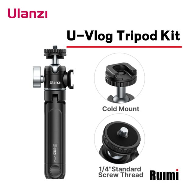 Stands Ulanzi Uvlog Lite Mini Tripod ile 360 ​​Ball Head Soğuk Ayakkabı Selfie Stick Masa Üstü Kamera İPhone Android Telefon DSLR