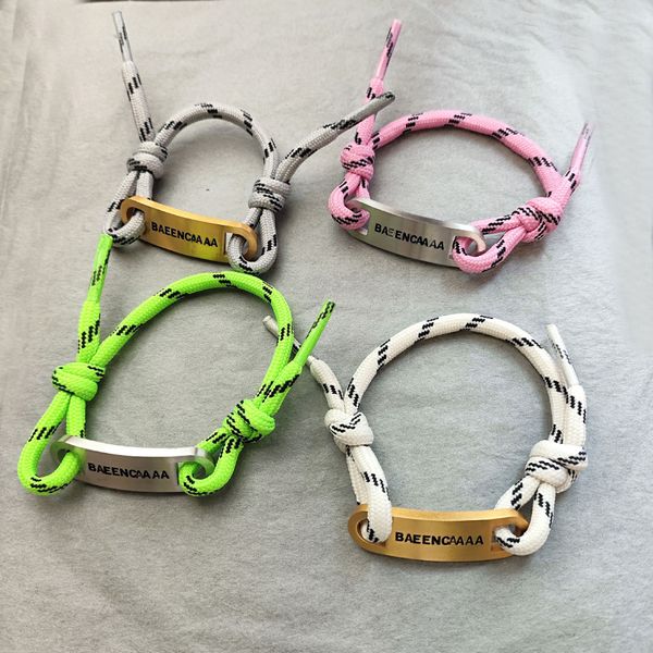 Braccialetti designer Luxury maschile a catena femminile Mano intrecciata a mano con lettera di moda Punk Punk Hip-Hop Gioielli