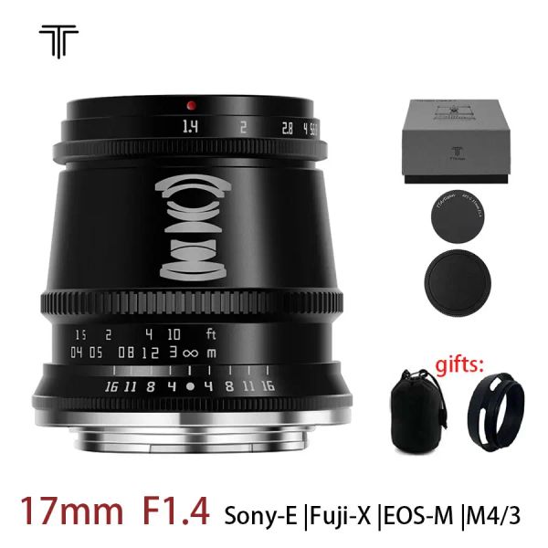 Aksesuarlar Ttartisan 17mm F1.4 Sony E Fuji X Canon EOSM PANASONIC OLYYMPUS M4/3 Leica L Montaj Kameraları Büyük Diyafram Lens