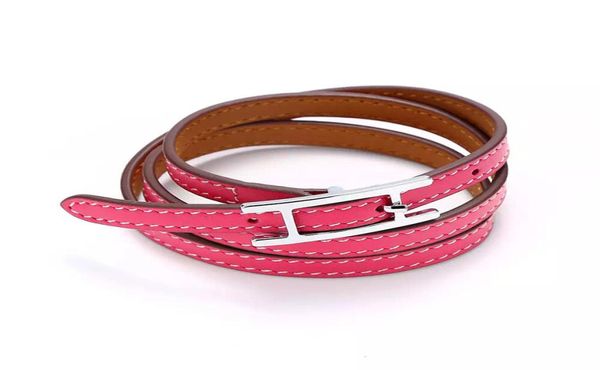 Gioielli Filla a cinghia H intera Bracciale in pelle a tre strati Bracciale Kell H Bangles Letter Braggini uomini e donne Braccialette2495003