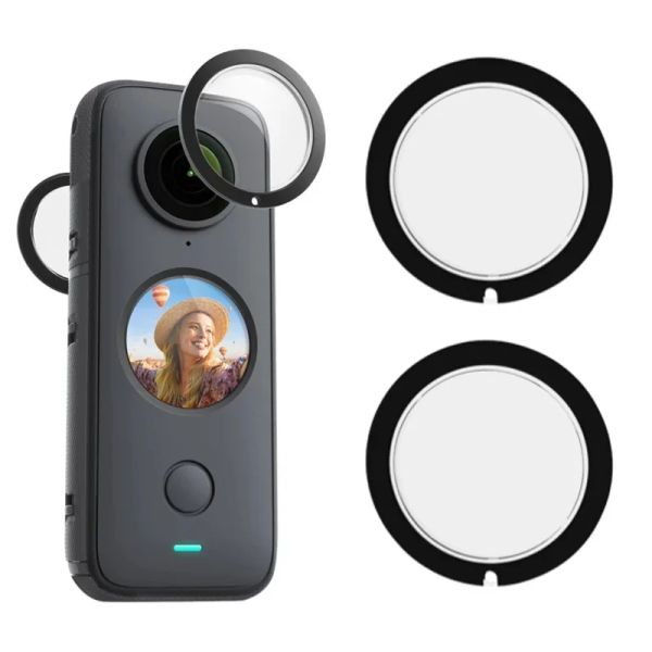 Câmeras 2pcs CAP Insta360 One X2 Lens Guards Cobertão Corporal Lente Protetor Peças para Insta 360 One x 2 Acessórios para câmeras esportivas de ação