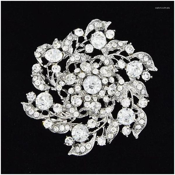 Pins Broschen DHS FedEx Express Großhandel Clear Crystal Hochzeit Braut Bouquet Pins Drop Lieferung Schmuck DH3PW