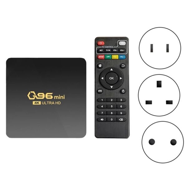 Box Q96 Mini TV Box Android 10.0 4+32G Smart TV Box S905L Quad Core Supporto 2.4G Wireless WiFi Media Box Settop Box