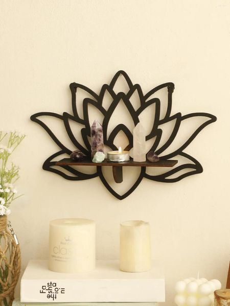 Piastre decorative 1 pc shelf di cristallo in cristallo griglie ad olio essenziale candele in pietra galleggiante muro moderno decorazione per la casa decorazione regalo