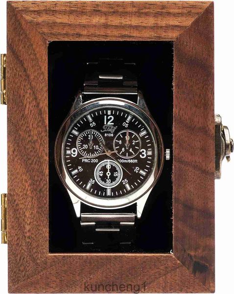 Walnut Wooden Watch Caixa de presente Caixa de presente Vintage Storage Travel Case Organizer for Men e WomenWristWatch Display Box Holder com tampa acrílica