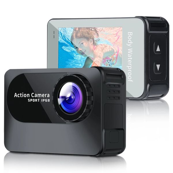 Kameras 4K Ultra HD WiFi Actionkamera Sportkamera 2,0 Zoll Bildschirm 10 m 170d Unterwasserkörper wasserdichte Kamera Helm Videoaufnahme