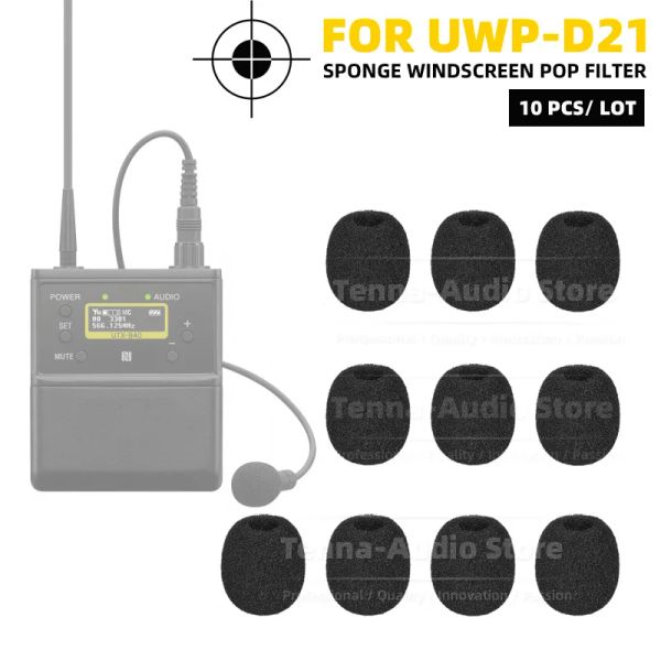 Accessoires Windproof Shield Krawattenclip an der Mikrofon Windschutzscheibe für Sony UWPD21 UWP D21 ECM V1 Lavalier Pop Filter Schwamm Abdeckmikrofonschaum