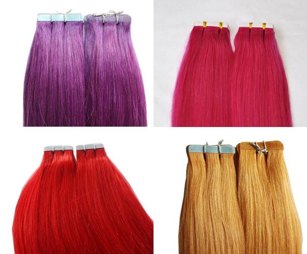 Helle Farbe Alle Farben 200g blau rot rosa grün gelb lila helle Farbe peruanischer Klebeband Haarextensions5771037