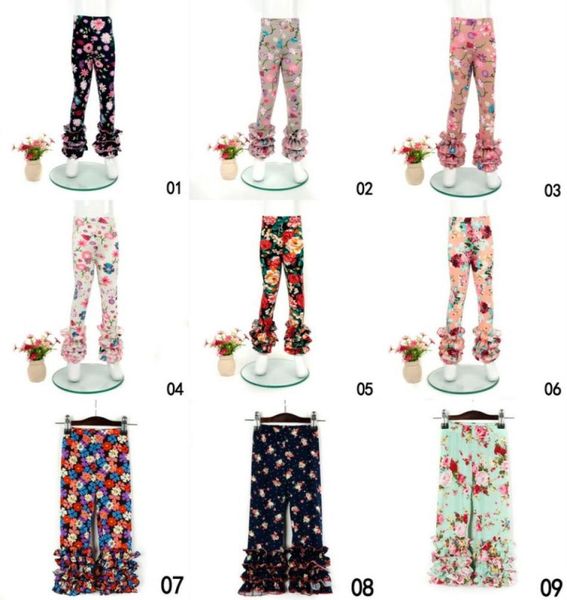 Mangings stampato a fiori di bambina per bambini per bambini pantaloni in pizzo floreali collant per bambini 09t 21styles Summer Clothing5500968