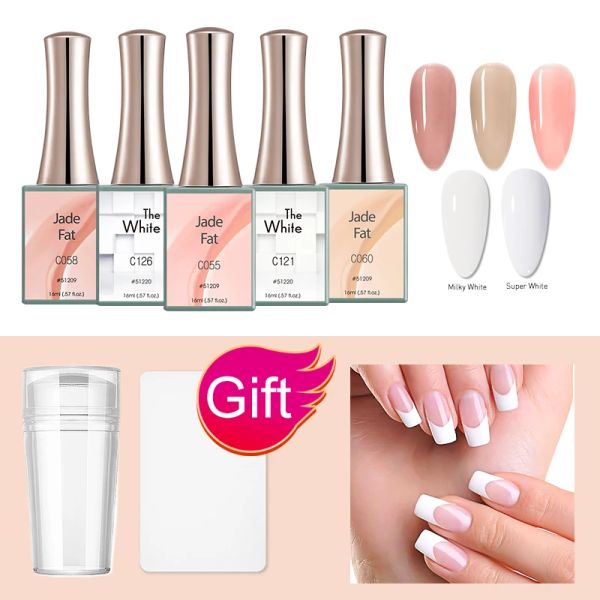 Kits Canni 16ml französisches Nageldesign Hot Sale Milch weiße Farbe Einweichen UV LED Pink Funny Bunny halb dauerhaft Gel Lack