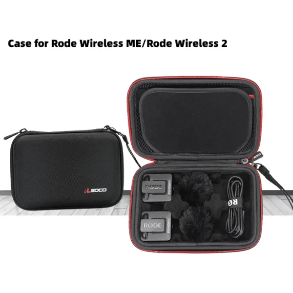 Microfones EVA Caso Hard para Rode Me Wireless Me/Rode Wireless Go II/Wireless Go Microfone sem fio Sistema, Bacha de armazenamento de transporte de proteção