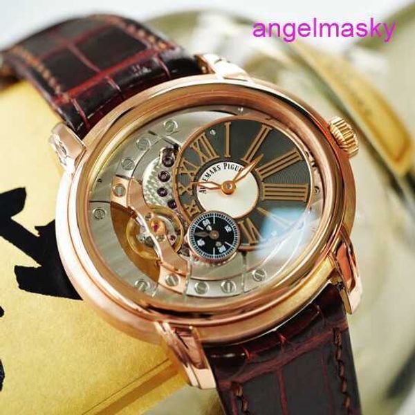 Máquinas de pulso AP de senhoras 15350 Máquinas automáticas 18K Rose Gold Luxury Mens Watch