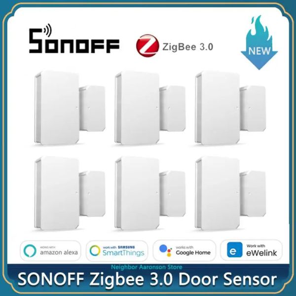 Detector Sonoff Zigbee 3.0 Sensore di porta Sonoff SNZB04 Alarmanti di sicurezza con Alexa Google Home Ewelink, Sonoff ZBbridge/Dongle richiesto