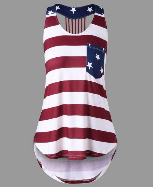 2020 Casual Women Tanktops American Flagge gedruckte weibliche Oneck -Tank -Sommer -Taschenscheiben und Damenweste für weibliche neue 5615119