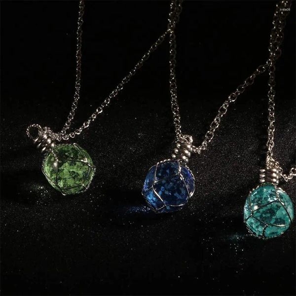 Colares pendentes Fanche Chegada Fada Chic Steampunk Glow in the Dark Creative Crystal Colar Jewelry Ball Luminous