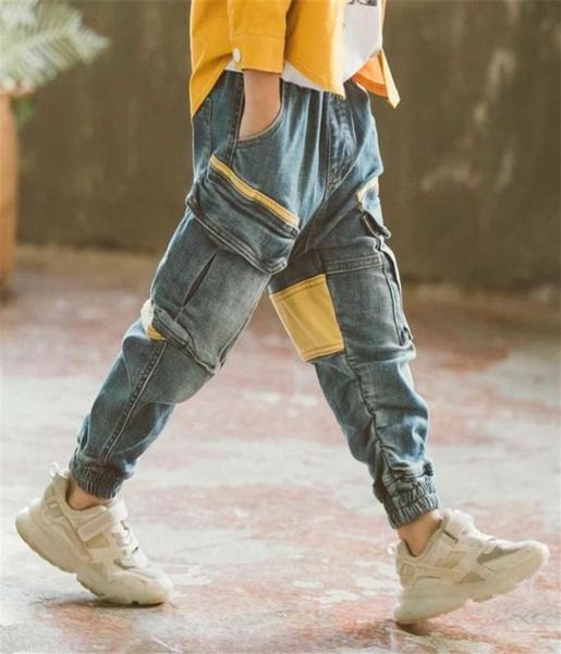 Boy Fashion Patchwork Pants Cargo Kids Spring Autumn Cashing Children039s Jeans for Boys 6 8 10 12 14 Year Y200409259N3441832