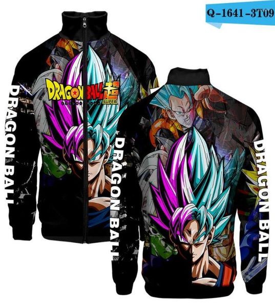 Men039s capuz DBZ Anime 3D Stand Collar Jacket Menwomen039S Harajuku Hip Hop Hoodie Casual Goku Boy039s Zipper Sweatsh9510967