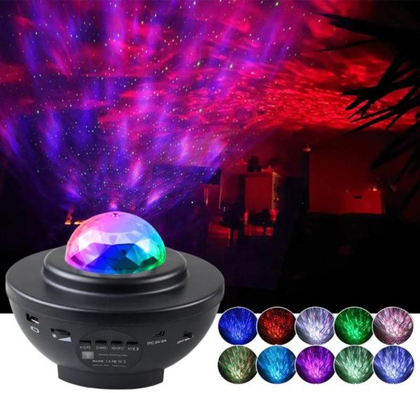 LED Star Projector Night Light Galaxy Starry Night Lamp Ocean Wave Projector mit Musik Bluetooth Lautsprecher Fernbedienung für KID9624864