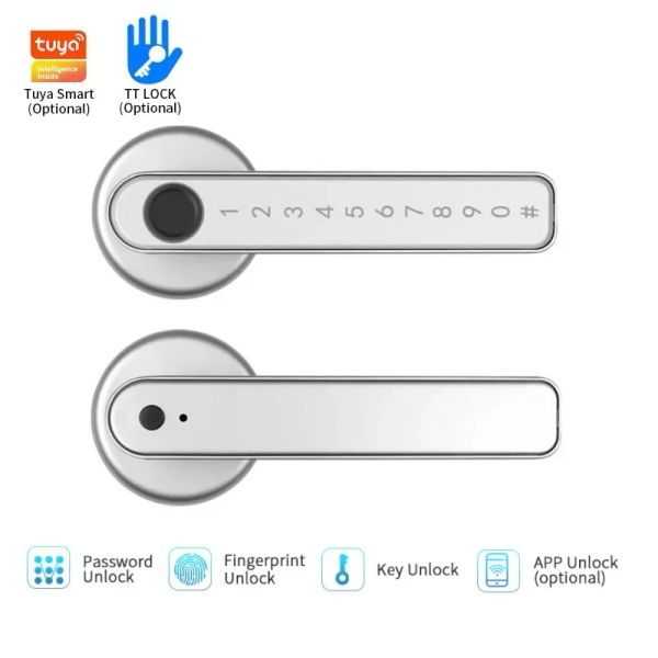 Заблокировать Tuya Door Lock Smart Electronic Ttlock Lock BioMetric Passprint Digital Password Tuya/Ttlock App Key Lacker Lock