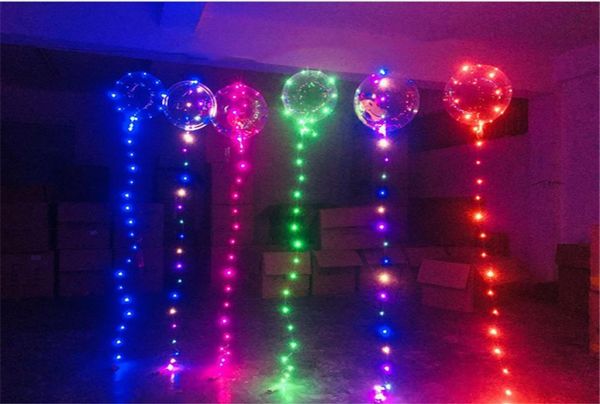 LED -Luftballons Nachtleuchten Spielzeug klarer Ballon 3m Saiten Lichter Blinker transparente Wellenkugeln Beleuchtung Heliumballons Party Deco7938769