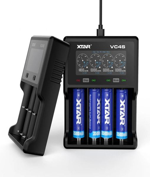 XTAR VC4S VC4 Аккумуляторная зарядное устройство QC30 Быстрая зарядка MAX 3A 1A 36V 37V 12V AAA AA 18650 Battery Chargers3833932