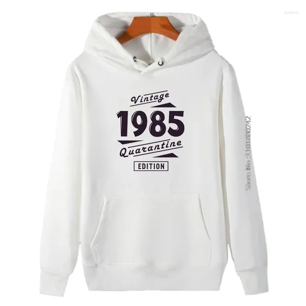 Herren Hoodies im Jahr 1985 Geburtstagsgeschenk Retro dicker Pullover Hoodie Unisex Grafik Kapuze -Sweatshirts für alle Alterswinterkleidung geeignet