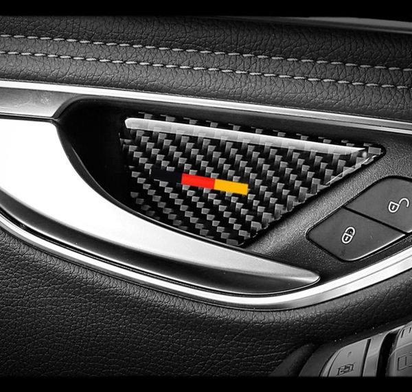 4 pezzi adesivo per auto in fibra di carbonio Cover della porta della porta interno per la molla per Mercedes Benz C classe W204 W205 GLC X205 E Classe W212 W213 GL7010398