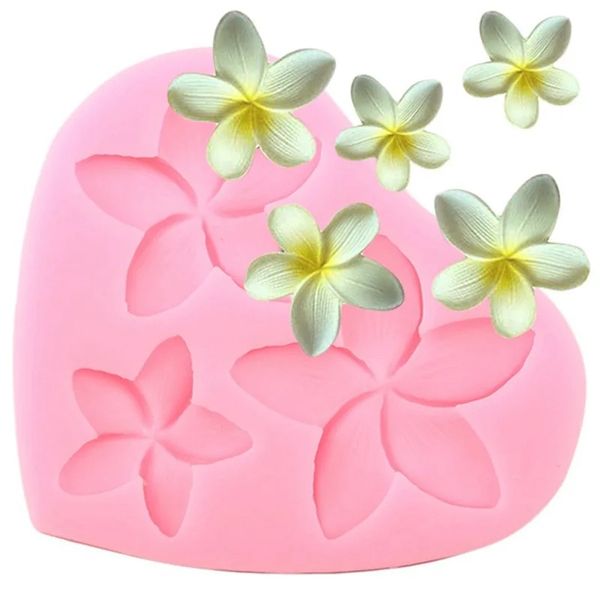 Sugarcraft Plumeria Flower Silicone Stampo T Stampo Decorazione di torte Strumenti di cioccolato Gumpy Candy Clay Stampo