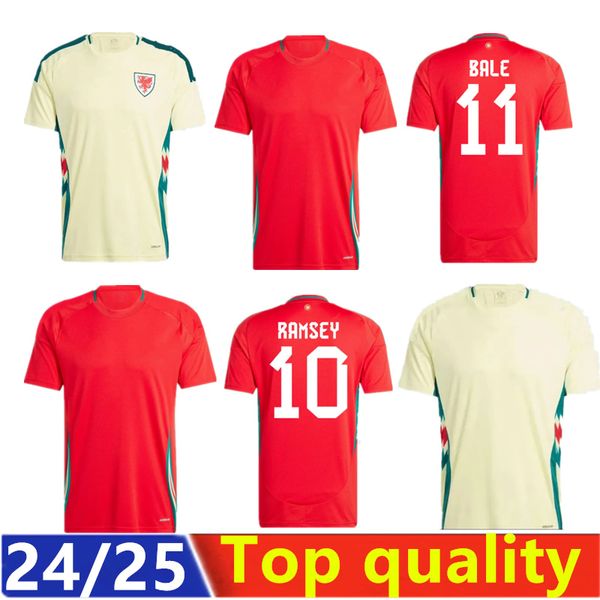 24/25 camisas de futebol no País de Gales James Bale 2024 2025 Camisas de futebol galês Johnson N.Williams Rodon T.Roberts Cabango Levitt Moore 3267